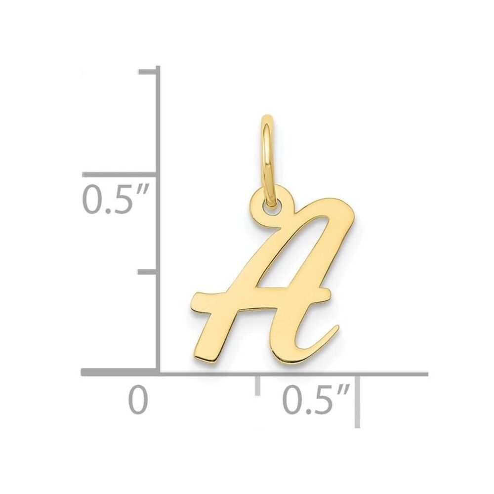 10k Yellow Gold Small Script Initial A Charm - image 3